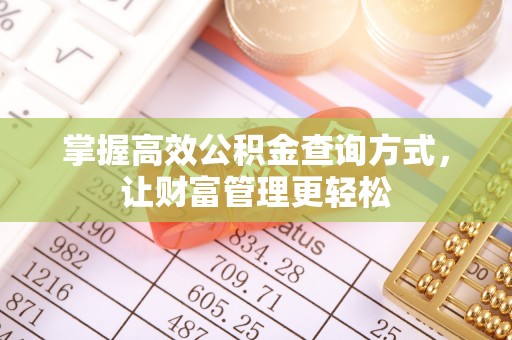 桦甸掌握高效公积金查询方式，让财富管理更轻松