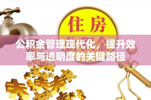 桦甸公积金管理现代化，提升效率与透明度的关键路径